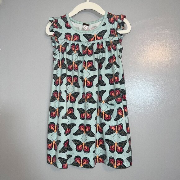 Tea Collection Butterfly Mighty Mini Dress Size 5 - Picture 1 of 6